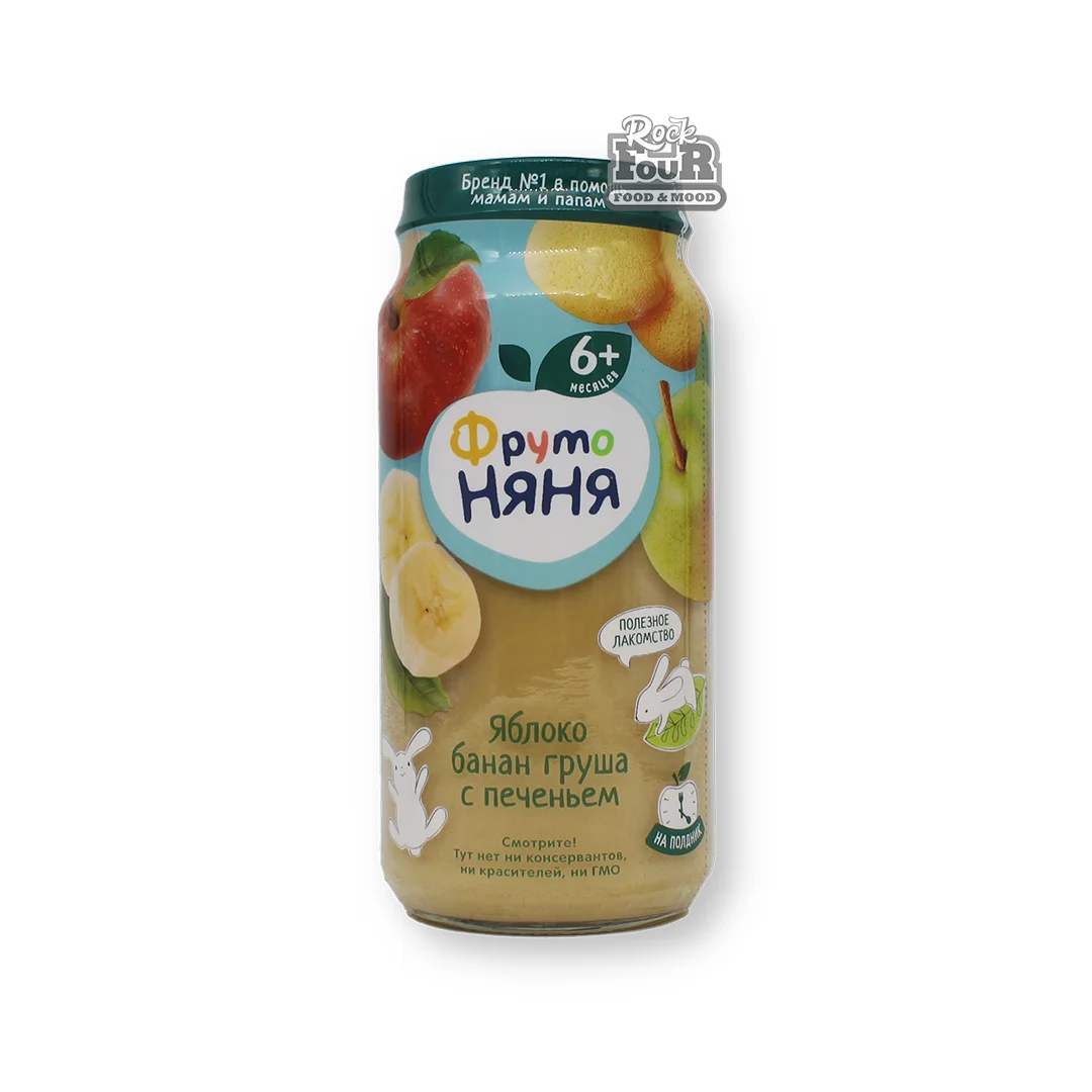 Puree "FrutoNyanya" with apple, banana, pear and biscuit 250g